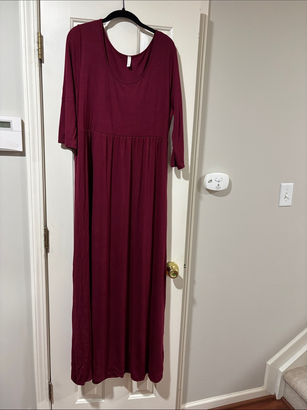 Pinkblush Burgundy Scoop Neck Maxi Dress